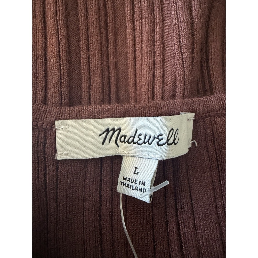 Madewell Sweater Tank Sz L‎ Signature Scoop Neck Ribbed Knit Chocolate Brown - Picture 6 of 6